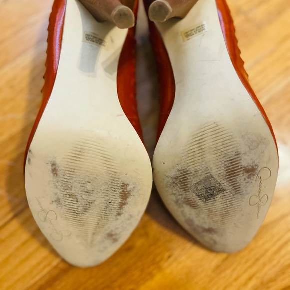 ⭐️ Jessica Simpson Burnt Orange Peep-Toe Heels - Picture 4 of 4